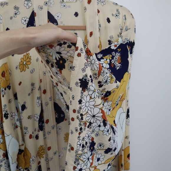 Free People Hidden Hills Maxi Robe Womens Medium Cream Boho Festival Floral - Picture 11 of 16